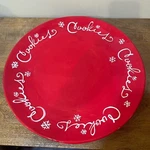 Hallmark Red Christmas Holiday Cookie Platter 14.5 Snowflake Ceramic 1LPR1504. Fixed Price $27.95.
