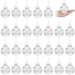 24 Pcs Christmas Iridescent Clear Ornaments Balls .... Fixed Price $32.77.