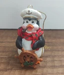 Penguin Ship Captain Holiday Christmas Ornament A14. Fixed Price $12.99.