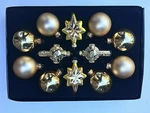 Holiday Home Glass Christmas Ornament Set Of 12 Gold Star Cross Nib Opened. Fixed Price $23.16.