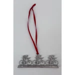 Silver Metal Cyclist Ornament 3 Riders Bicycle Bike Racing Holiday Tree Decor. Fixed Price $8.99.