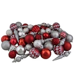 Northlight 75CT Red And Silver Shatterproof 3-FINISH Christmas Ball Ornaments. Fixed Price $44.09.