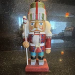 Shanghai Kanishko Christmas Nutcracker Glitter Toy Soldier Red Wood 2012. Fixed Price $11.58.