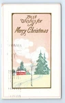 Best Wishes Merry Christmas Winter Scene Art Deco Embossed Postcard 1914. Fixed Price $5.99.