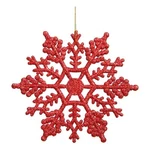 Vickerman 4" Plastic Glitter Snowflake Christmas Ornaments In Red (set Of 24). Fixed Price $28.38.