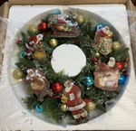 Bradford Exchange Dona Gelsinger Light Up Christmas Wreath With Sculptural Santa. Fixed Price $71.24.