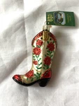 New With Tag - Old World Christmas Cowgirl Boot Ornament. Fixed Price $18.00.