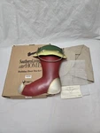 Christmas Southern Living At Home Santa Boot Door Bucket Metal 70073. Fixed Price $16.00.