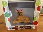 Sandicast Golden Retriever Dog Christmas Ornament With Santa Hat New In Box 3.5. Fixed Price $14.75.