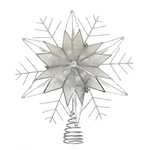 Kurt Adler 10-LIGHT Silver Wire Capiz Treetop, Snowflake, 10". Fixed Price $26.38.