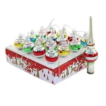 Kurt Adler Miniature Ornaments And Treetop, Set Of 16. Fixed Price $26.99.
