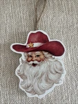 Holiday Time Christmas Ornament Santa Claus Cowboy Hat Rodeo Nashville Wood Nwt. Fixed Price $7.00.