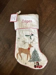 Nwt Pottery Barn Kids Reindeer Candy Cane Lane Christmas Stocking Mono Edgar*. Fixed Price $19.50.