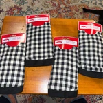 Holiday Time Set Of 4 18 Mini Tree Skirts Black/ White Checkered New. Fixed Price $17.50.