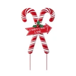 Glitzhome Christmas Candy Cane Lane Yard Stake, 30" Metal Decoration With Holl. Fixed Price $87.85.