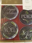 Pier 1 Imports Holiday Christmas 8 Appetizer/salad Plates Black Peace Set Of 4. Fixed Price $47.25.
