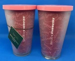 2-NWT 2018 Starbucks Ban.do Bando 16OZ Pink Holiday Soft Touch Tumbler. Fixed Price $19.99.