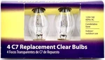 C7 Replacement Clear BULBS,4 BULBS/PKG.120V/60HZ Ac, Candelabra BASE,5 Watt. Fixed Price $11.67.