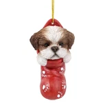 New Pacific Giftware Ornament Shih Tzu Dog Christmas Holiday Stocking Sock. Fixed Price $8.50.