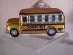 Old World School Bus Glass Ornament. Fixed Price $14.50.