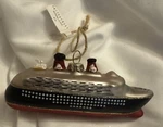 Pottery Barn Cruise Ship Christmas Ornament Glass Travel Nautical Boat Gift Idea. Fixed Price $15.99.
