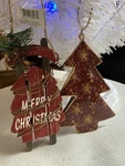 Gerson Wooden Sleigh Ornament And Large Tin Christmas Tree Shaped. Fixed Price $7.99.