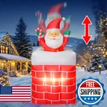 Omdekor 6 Ft Inflatables Santa Claus The Chimney Up And Down, Christmas Blow. Fixed Price $79.87.