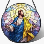 Laoweiki 8 Jesus Christ Stained Glass Suncatcher Window Hanging. Fixed Price $34.47.