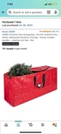 Zober ZCD-103-RD Premium Large Christmas Tree Storage Bag Red. Fixed Price $8.00.