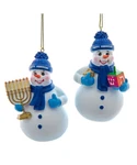 Kurt Adler Set Of Resin 3.5" Happy Hanukkah Snowman Holiday Ornament A2231. Fixed Price $28.88.