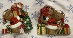 Vtg Burwood Christmas Bears Lot 2 Plastic Plaques Wall Decor Home Interior 90'S. Fixed Price $11.99.