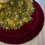 Starry Dynamo Ruffled Velvet Christmas Tree Skirt 72-INCH, Burgundy. Fixed Price $168.65.
