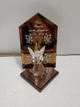 Dacra Glass Co. Figurine Crystal Angel Wood Stand W/mirror. True Friends.. Fixed Price $18.00.