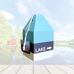 Lake Buoy Wood Sign Christmas Ornament 3.5" Blue. Fixed Price $15.95.