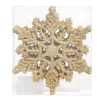 Darice Christmas Snowflake Ornament: Plastic, Gold Glitter 5.5 X 6.5 Inches 8CT. Fixed Price $12.99.