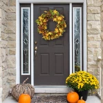 Northlight 30" Autumn Harvest Leaves And Berries Thanksgiving Twig Wreath. Fixed Price $110.49.