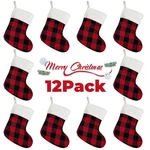 Jxiton 12 Pack Mini Christmas Stockings 7.5" Xmas Red Buffalo Plaid. Fixed Price $24.99.