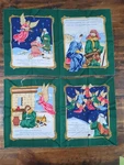 Lot Of Christmas Themed Fabric, 1LB 13OZ, Animals, Wreaths, Baby Jesus, Ornament. Fixed Price $38.99.