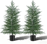 4FT Norfolk Pine Tree Set - Faux Christmas Potted Plants For Indoor & Outdoor De. Fixed Price $166.99.