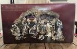Living Home Christmas Large Fine Porcelain Nativity Set With Creche Vtg. Fixed Price $199.99.