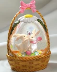 Easter Snow Globe Lantern Decorations For Home With Timer Swirling Glitte. Fixed Price $59.51.