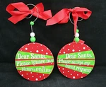 Nwt 2 Burton & Wooden Christmas Tree Ornaments Santa Ignore Pictures Euc. Fixed Price $11.04.