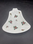Vintage Lefton China 8191 Christmas Holly Bell Serving Dish. Fixed Price $14.00.
