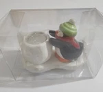 Tea Light Holder Ceramic Penguin Pushing Snowball Hallmark Christmas Cottage. Fixed Price $7.99.