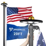 Yescom Bravery 20FT Led Solar Light Sectional Flag Pole Kit Outside Black. Fixed Price $129.90.