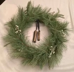 26" Faux Needle Pine & Snowberry Christmas Wreath Bell Ornaments Hearth Hand. Fixed Price $59.99.
