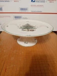 Nikko 11" Diameter Pedestal Cake Plate / Stand Happy Holidays Very Nice. Fixed Price $29.99.