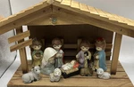 Vintage Holly Tree Christmas Youth Nativity Set 10 Pieces Plus Original Box. Fixed Price $19.99.