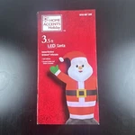 Home Accents Holiday 3.5 Ft Led Santa Airblown Inflatable 24GM84324 New. Fixed Price $30.00.
