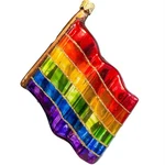 Pinnacle Peak Trading Rainbow Pride Flag Polish Glass Christmas Tree Ornament. Fixed Price $44.98.